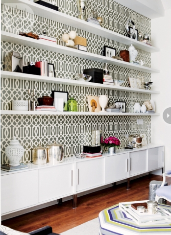 Wallpapered Shelves
